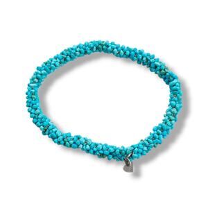 Jay King DTR Blue Beaded Bracelet Angel Peak Turquoise 925 Sterling Silver 8.25